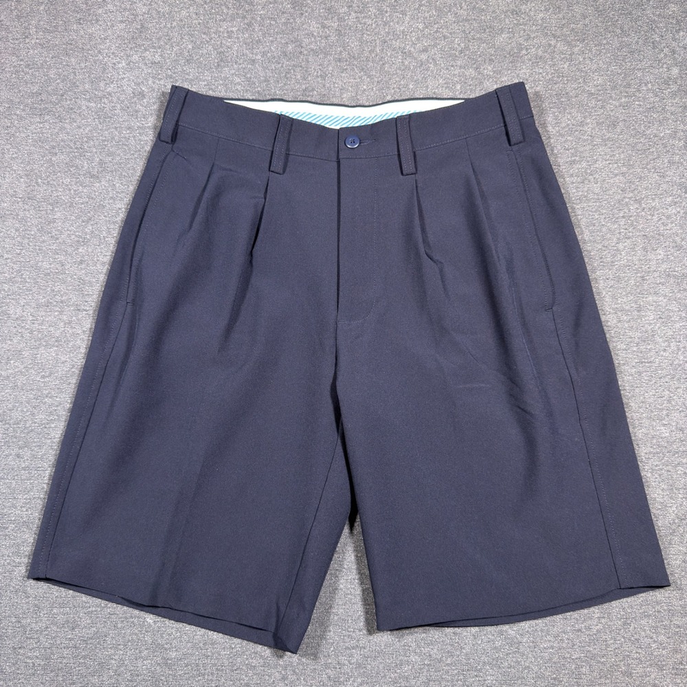 FootJoy Golf Shorts Men 30 Navy Blue Pleated Performance Stretch Lightweight